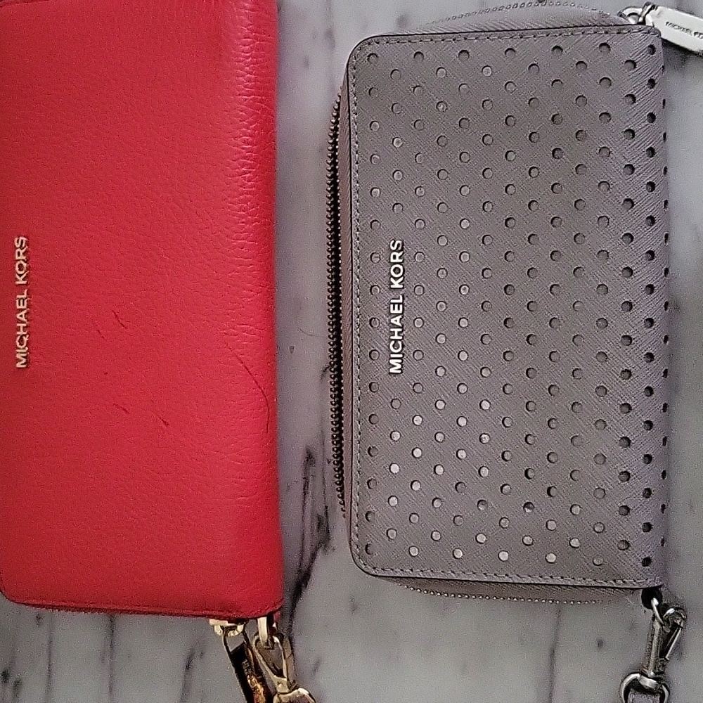 Michael Kors Wallets, Red, Grey & Tan Logo